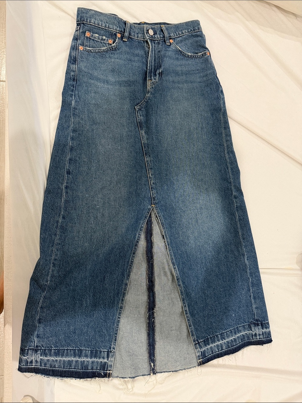 GAP Denim Midi Skirt in Blue